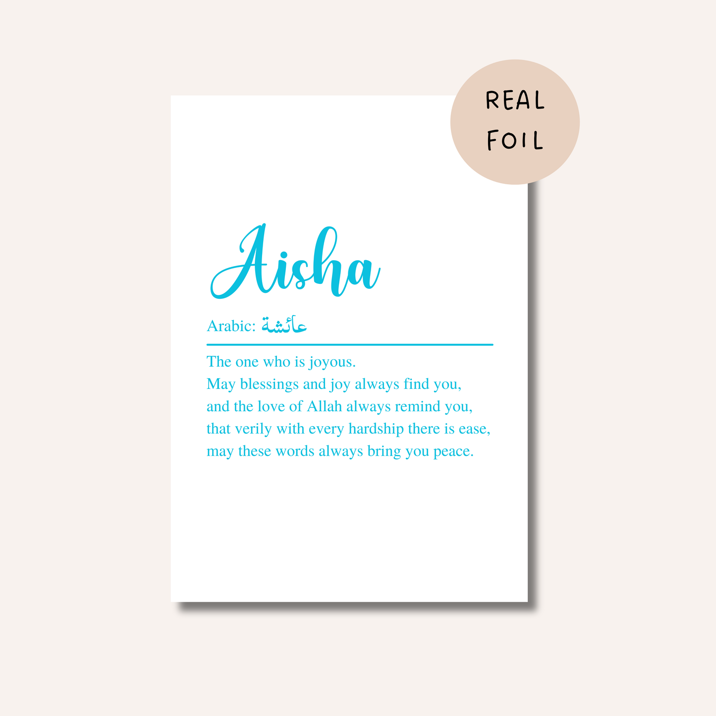 Original Custom Foiled Name Print